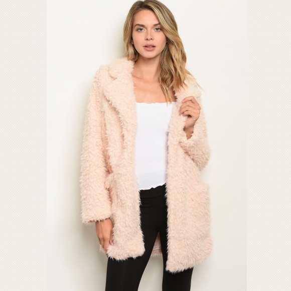 M L Soft Teddy Bear Shaggy Faux Fur Furry Coat Jacket - Picture 2 of 3